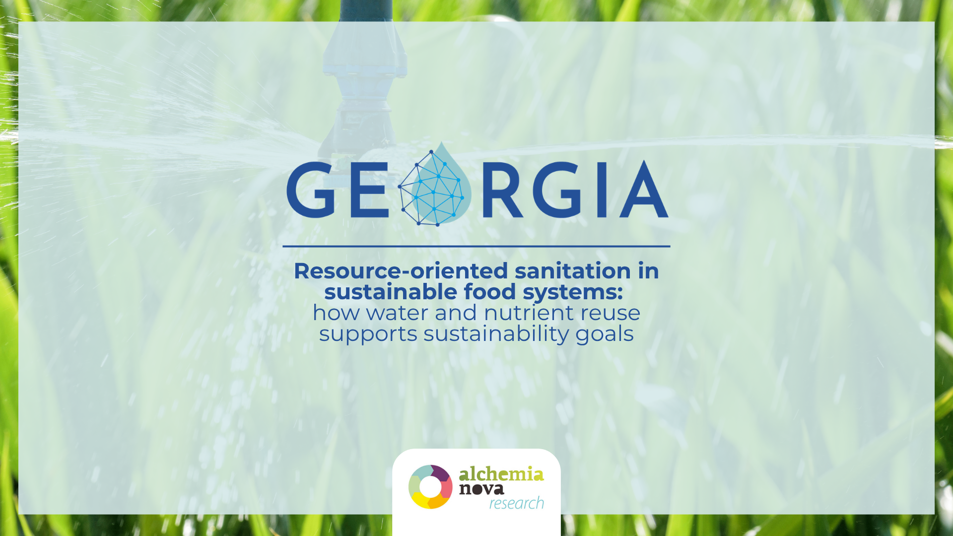 GEORGIA featured image on resource-oriented sanitation, showing irrigation in crops and highlighting water and nutrient reuse for sustainable food systems.
